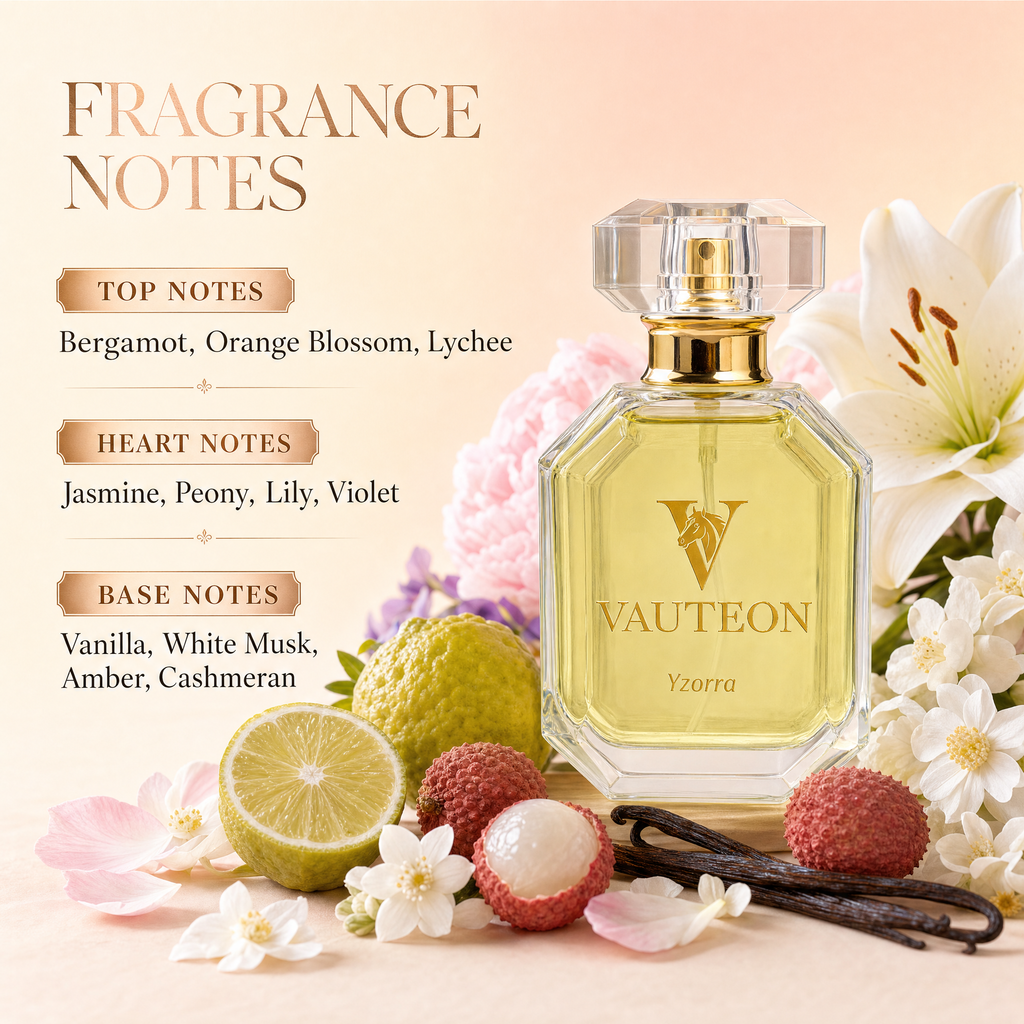 Yzorra Parfum for Women 50 ml / 1.7 Fl Oz | Luxury Long Lasting Floral Vanilla Perfume | Jasmine, Peony & Sweet Vanilla | Elegant Feminine Fragrance
