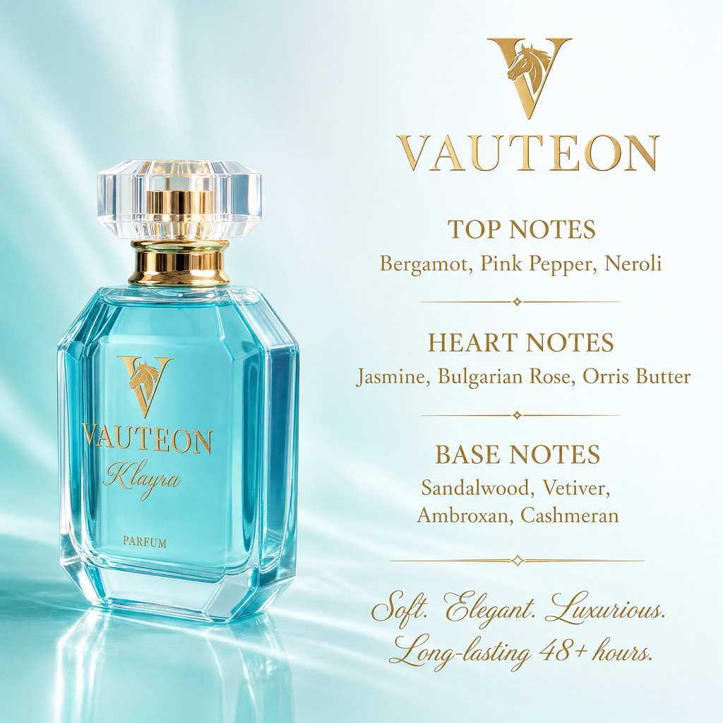 Klayra Parfum for Women, 50ml - Soft Floral Woody Fragrance, Jasmine, Bulgarian Rose & Sandalwood, Long Lasting Perfume, 1.7 Fl Oz