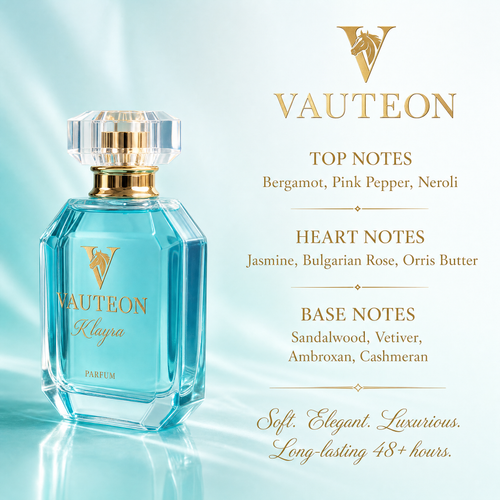 Klayra Parfum for Women, 50ml - Soft Floral Woody Fragrance, Jasmine, Bulgarian Rose & Sandalwood, Long Lasting Perfume, 1.7 Fl Oz